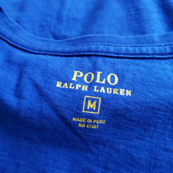 Polo by Ralph Lauren Tee / Royal Blue V-Neck / Size Medium - Picture 5 of 5